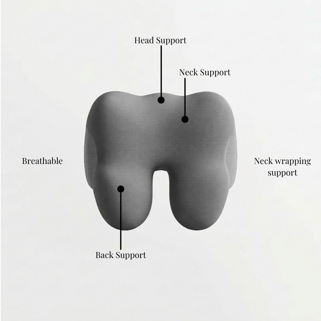Neck and Lumbar Support Pillow for Sitting